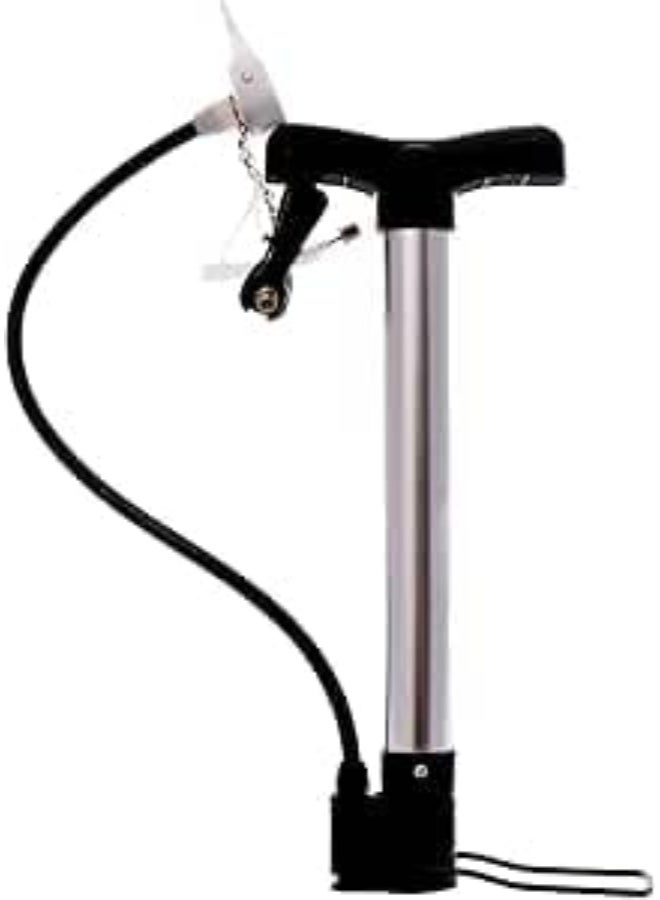 Portable Bike Tire Inflator - Hand Operated Floor Tire Pump for Basketball, Football, Balloons and More